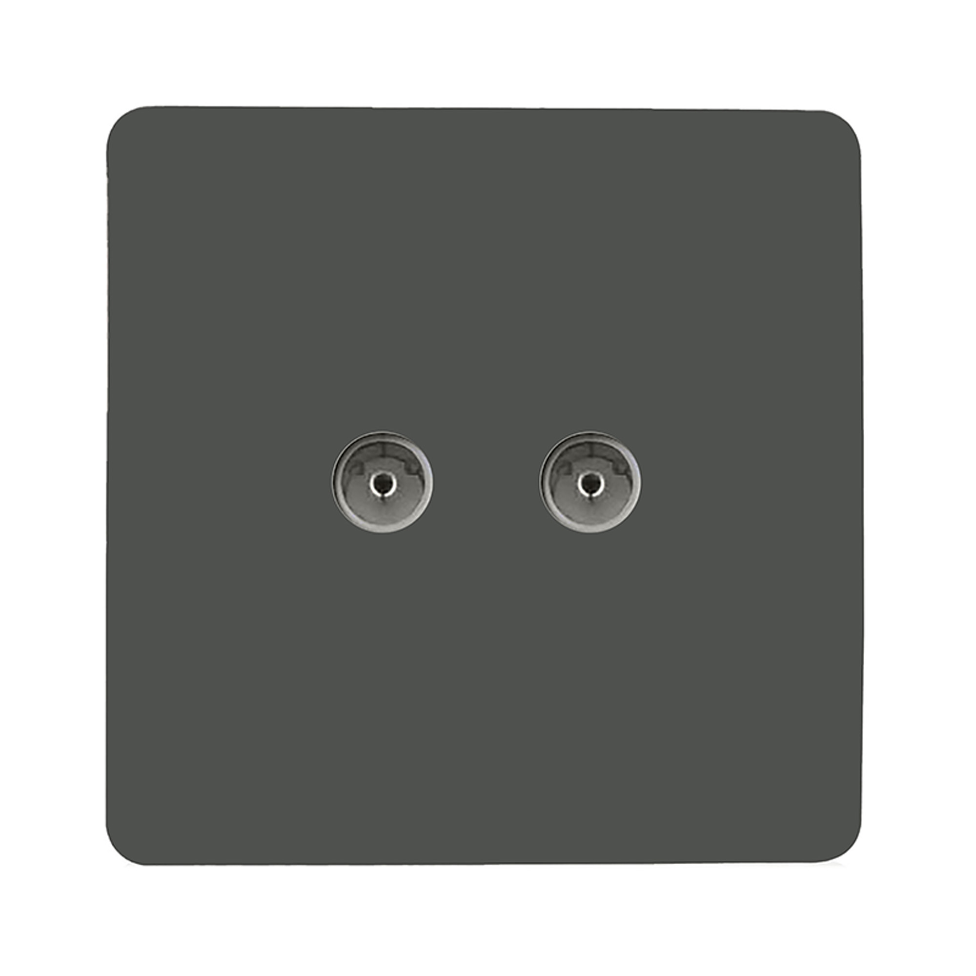ART-2TVSCH  Twin TV Co-Axial Outlet Charcoal